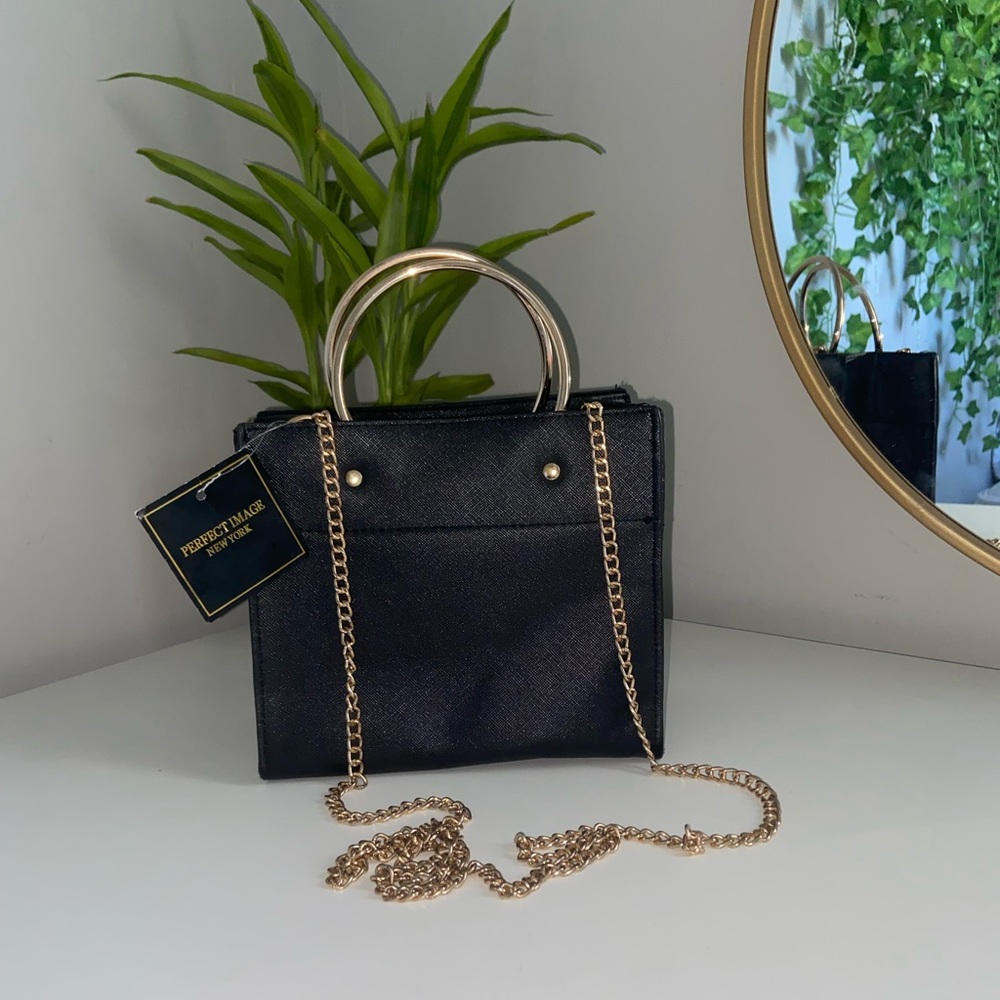 Mini Bag or Mini Purse - Color Black With Gold Detailing